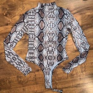 nastygal snake skin bodysuit